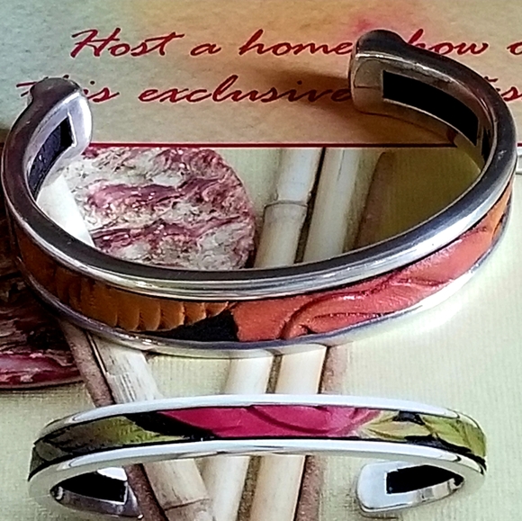 VERY RARE Silpada Sterling Silver & Leather Cuff Bracelet - Picture 7 of 12